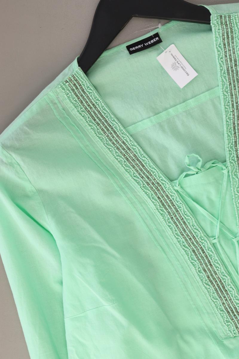 Gerry Weber Classic Bluse Gr. 40 3/4 Ärmel mit Pailletten grün aus Baumwolle