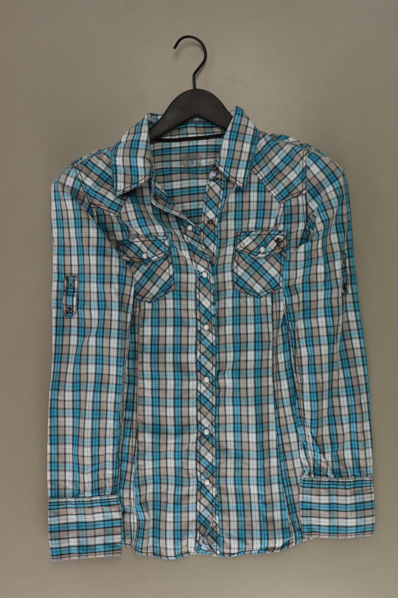 edc by Esprit Karobluse Gr. S kariert Langarm blau aus Baumwolle