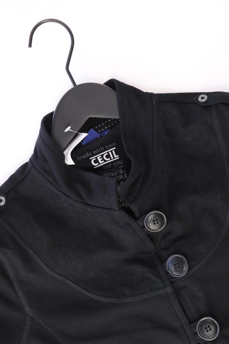 Cecil Strickjacke Gr. S Kurzarm schwarz aus Baumwolle