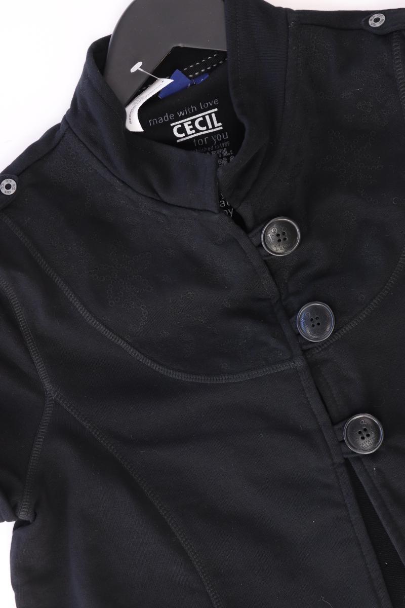 Cecil Strickjacke Gr. S Kurzarm schwarz aus Baumwolle