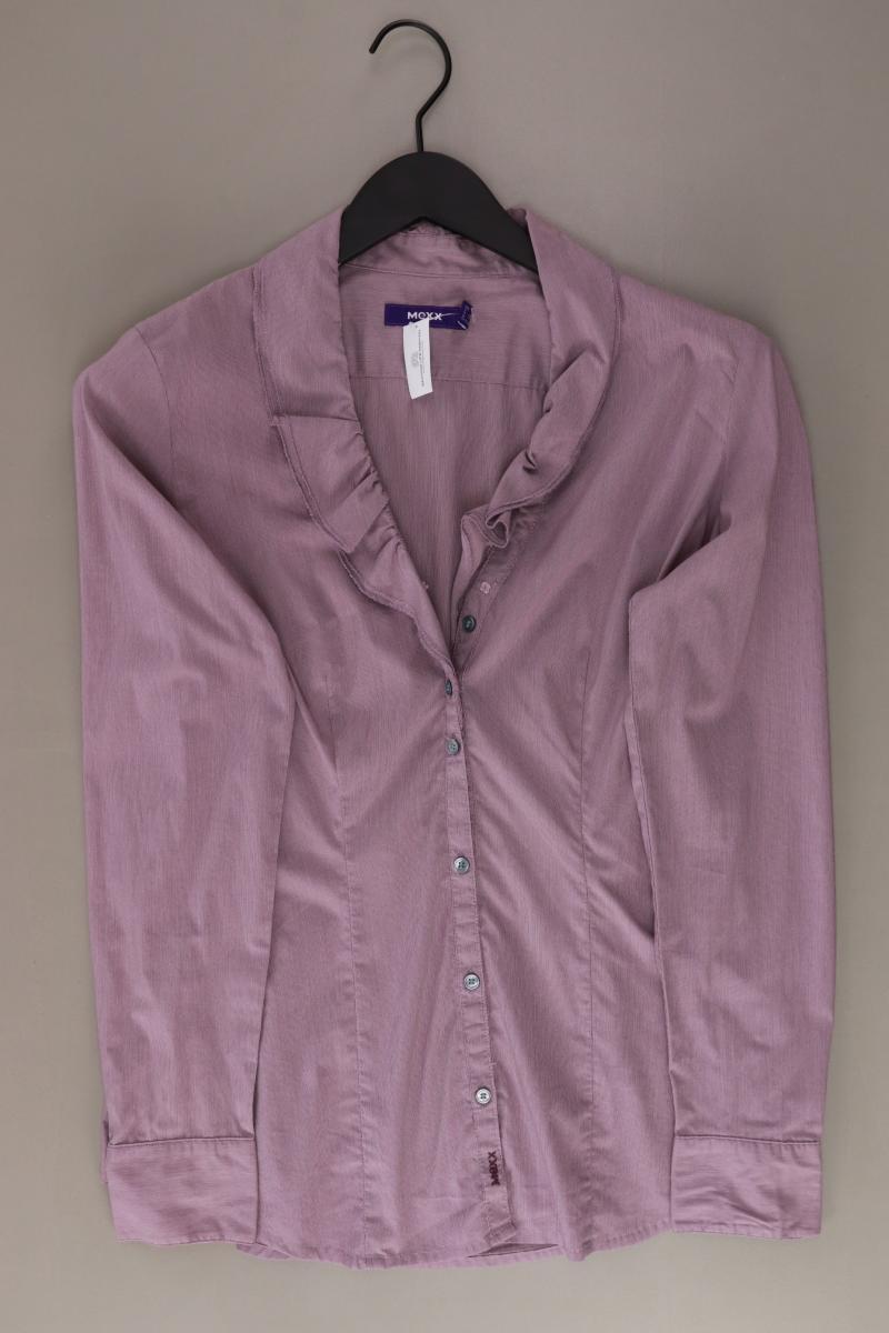 Mexx Rüschenbluse Gr. 36 Langarm lila aus Baumwolle