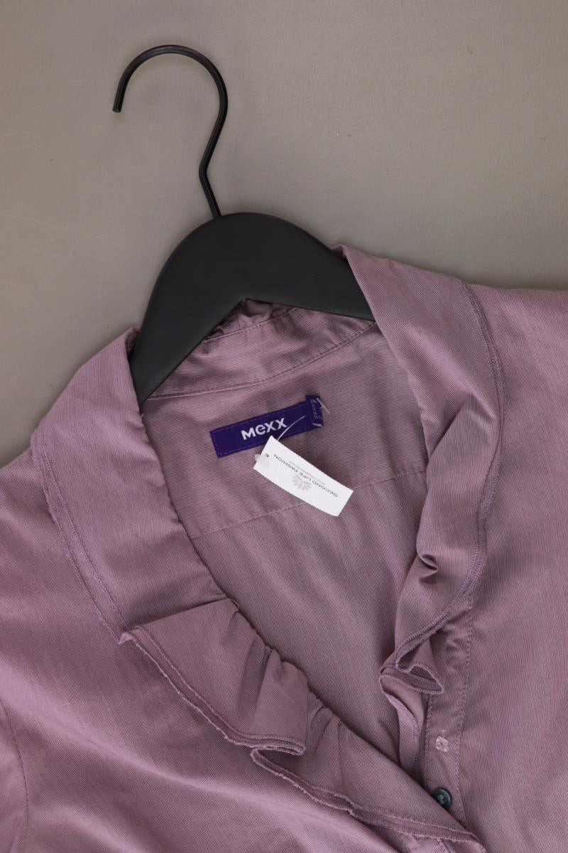Mexx Rüschenbluse Gr. 36 Langarm lila aus Baumwolle