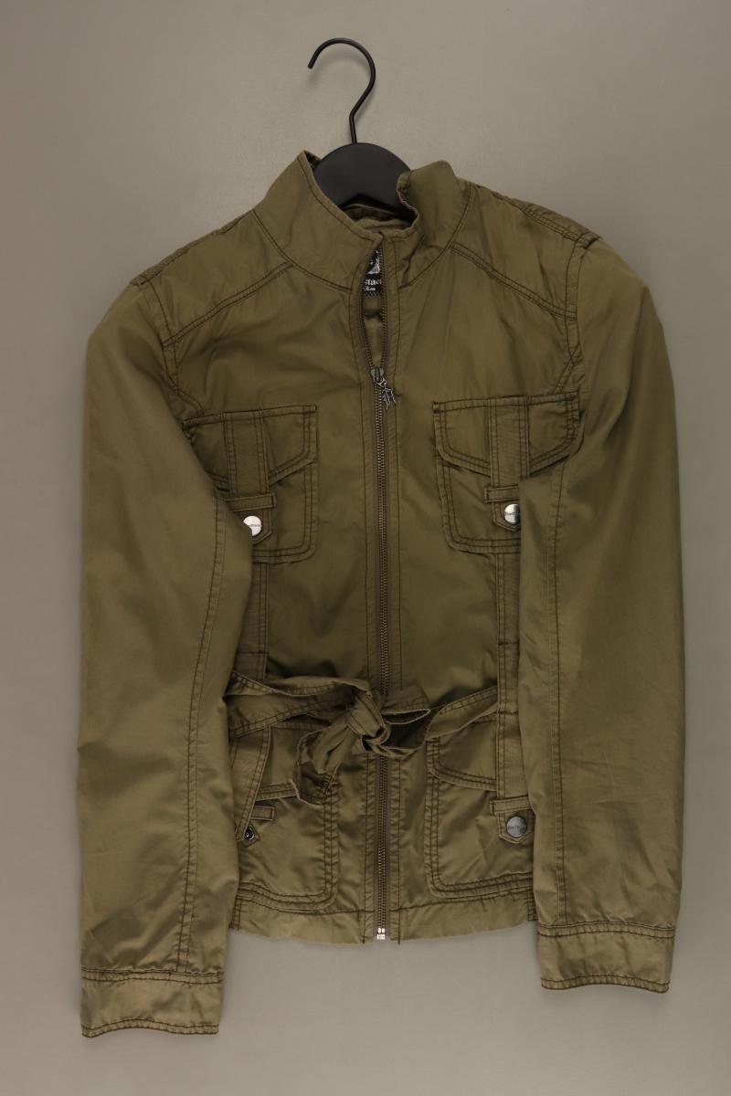 s.Oliver Übergangsjacke Gr. S mit Gürtel olivgrün aus Baumwolle