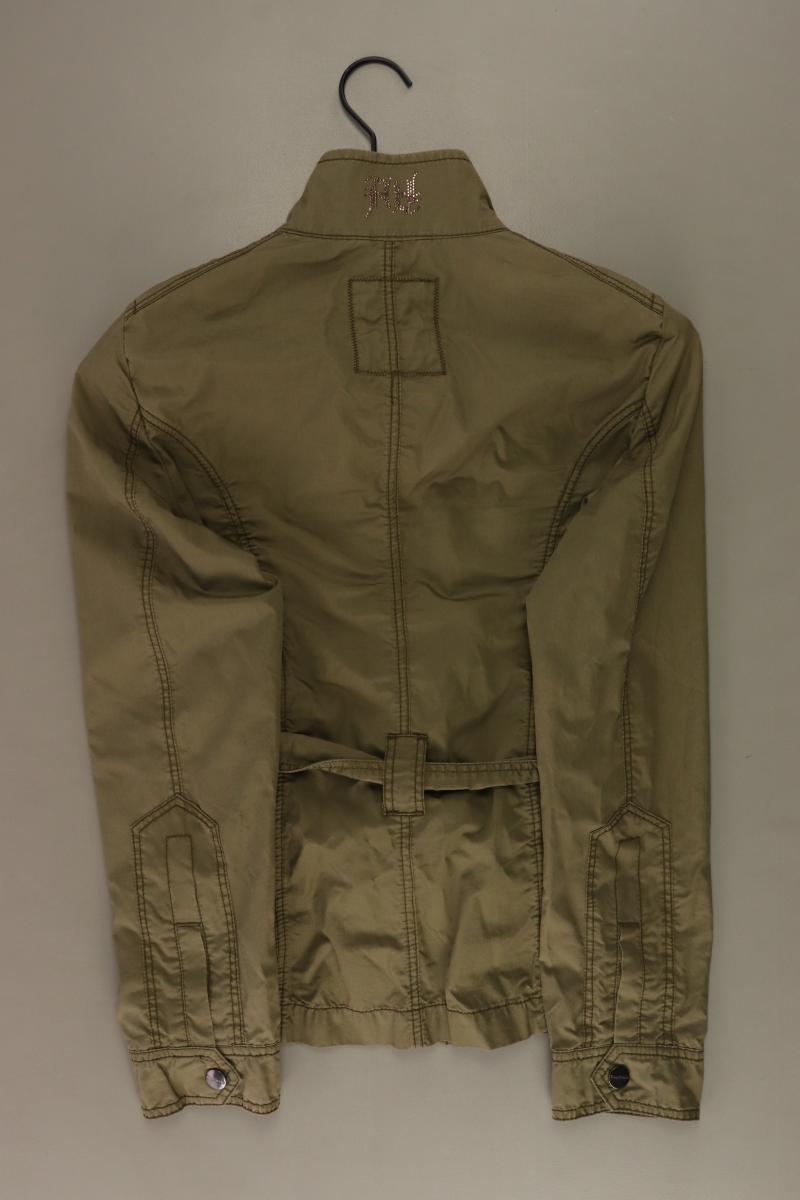 s.Oliver Übergangsjacke Gr. S mit Gürtel olivgrün aus Baumwolle