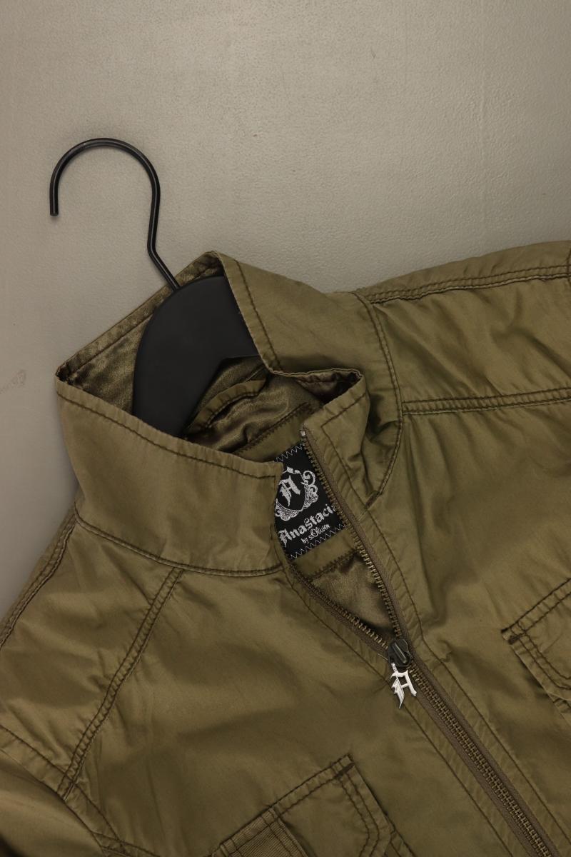 s.Oliver Übergangsjacke Gr. S mit Gürtel olivgrün aus Baumwolle