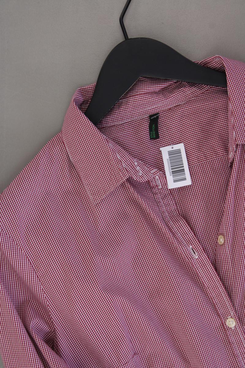 Benetton Karobluse Gr. L kariert Langarm rot aus Baumwolle