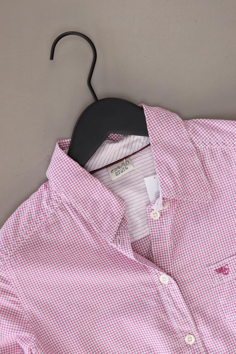 Esprit Karobluse Gr. 32 kariert Langarm lila aus Baumwolle