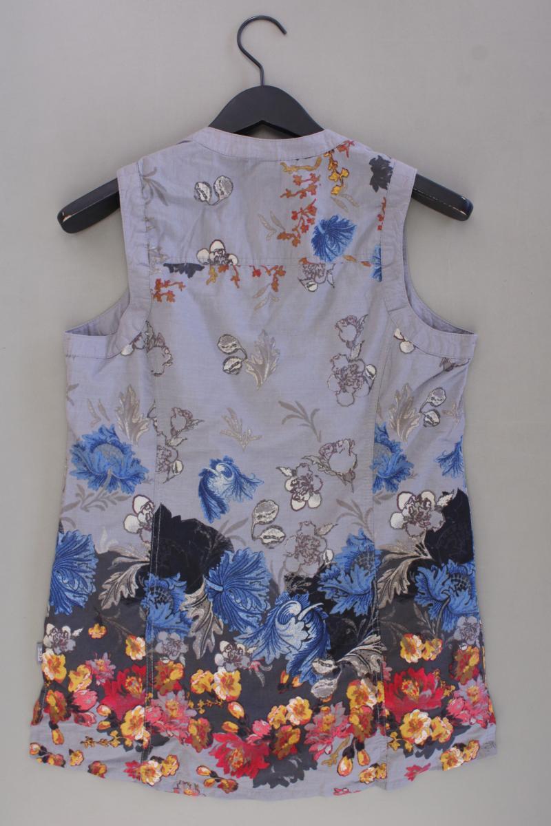 Cecil Ärmellose Bluse Gr. S mit Blumenmuster grau aus Baumwolle