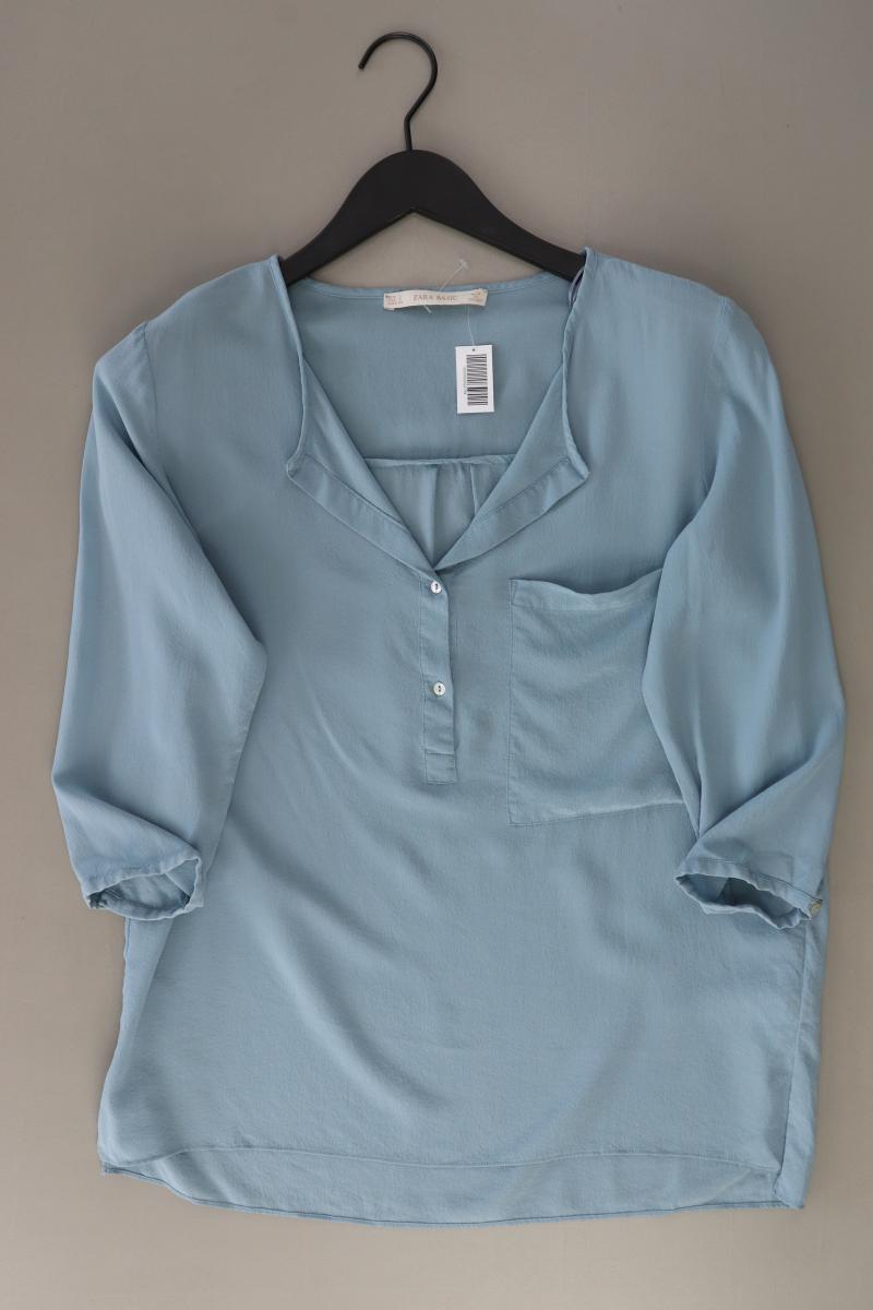 Zara Seidenbluse Gr. S 3/4 Ärmel blau