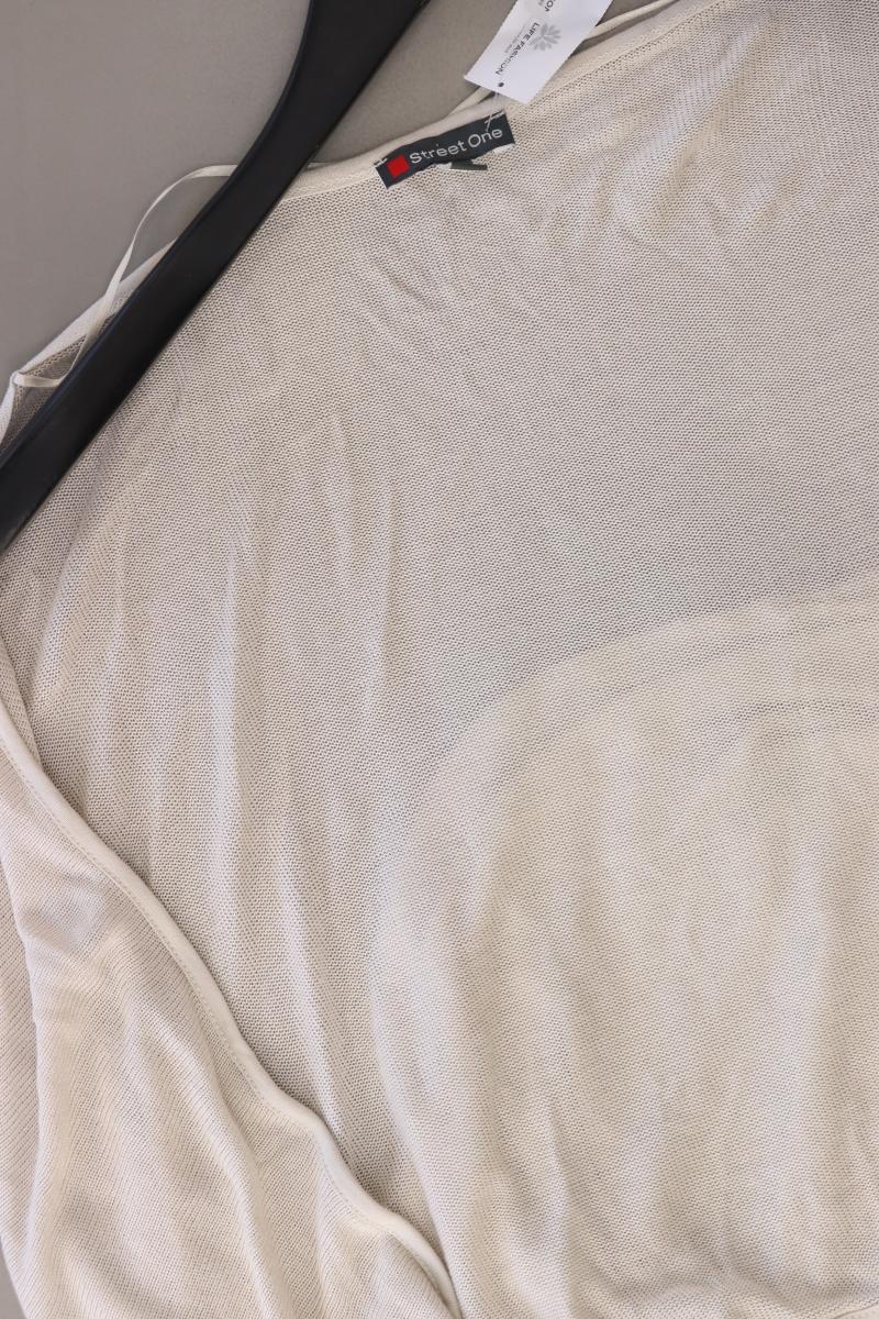 Street One Strickjacke Gr. 40 Kurzarm creme aus Viskose