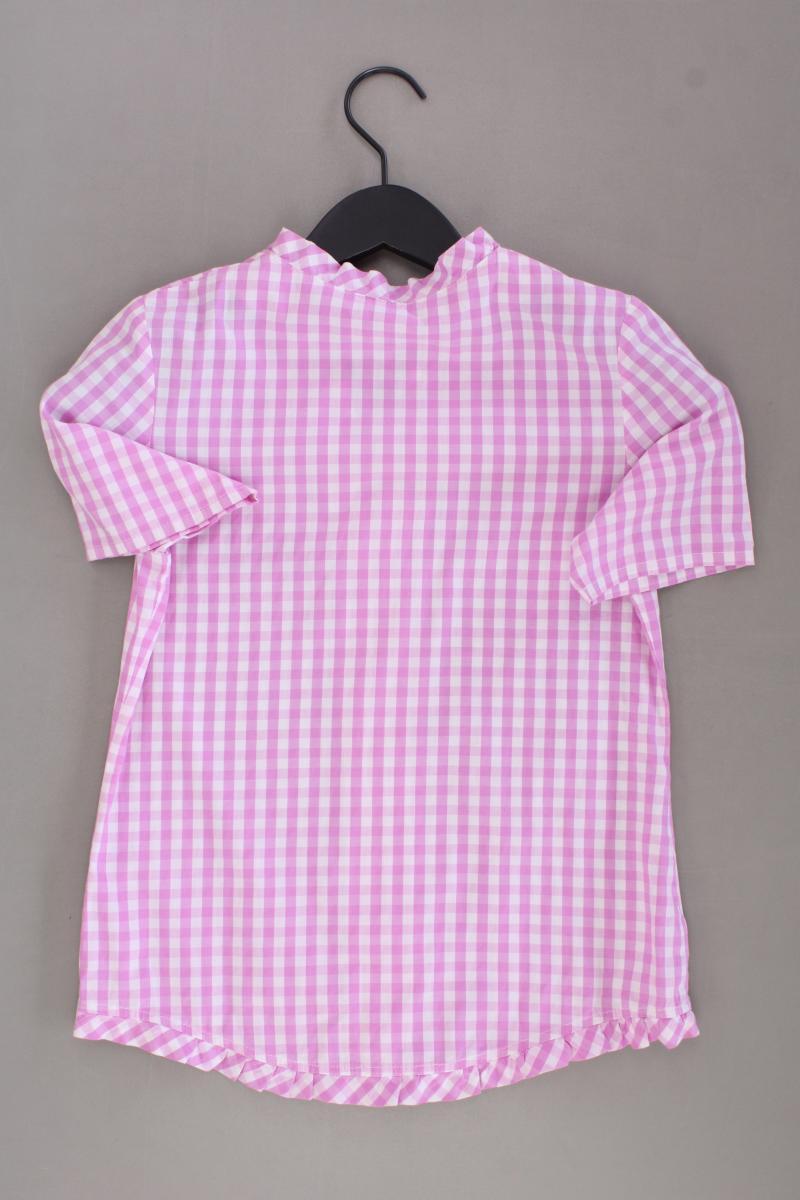 Giesswein Trachtenbluse Gr. XS kariert Kurzarm rosa aus Baumwolle