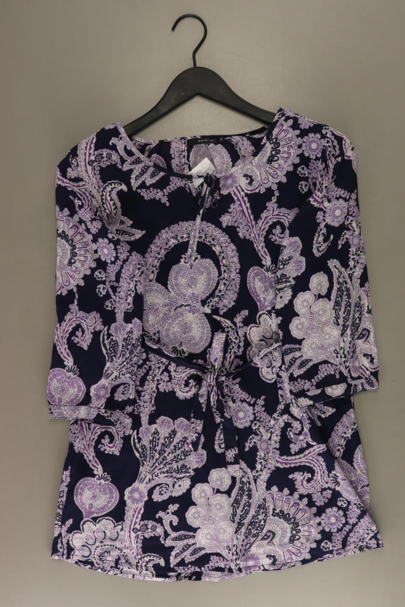 Zero Regular Bluse Gr. 38 mit Paisleymuster 3/4 Ärmel lila aus Baumwolle