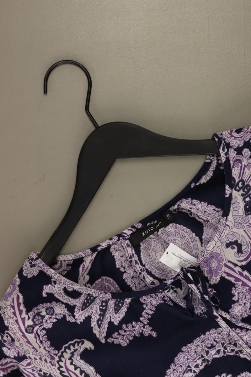 Zero Regular Bluse Gr. 38 mit Paisleymuster 3/4 Ärmel lila aus Baumwolle