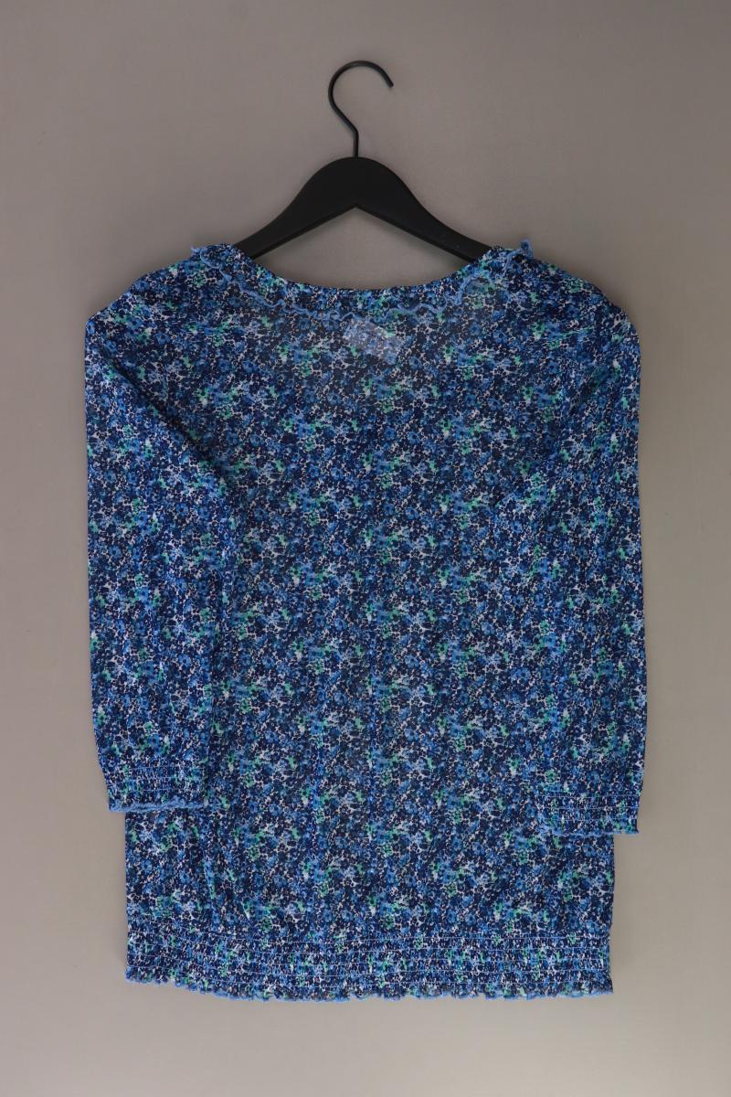 Schluppenbluse Gr. 36/38 3/4 Ärmel blau aus Polyester