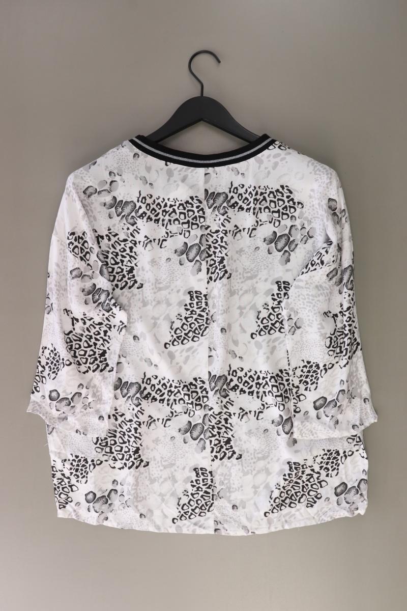 Laura Torelli Bluse Gr. 42 mit Tierdruck 3/4 Ärmel grau aus Viskose