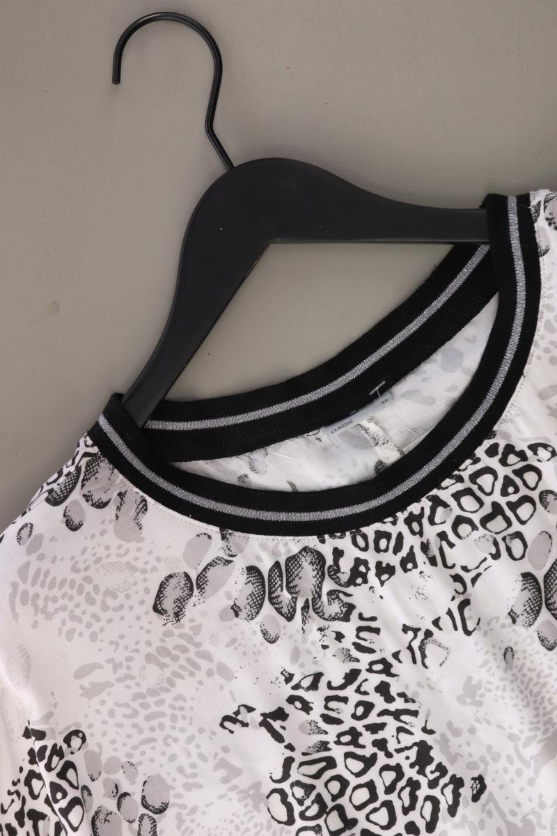 Laura Torelli Bluse Gr. 42 mit Tierdruck 3/4 Ärmel grau aus Viskose