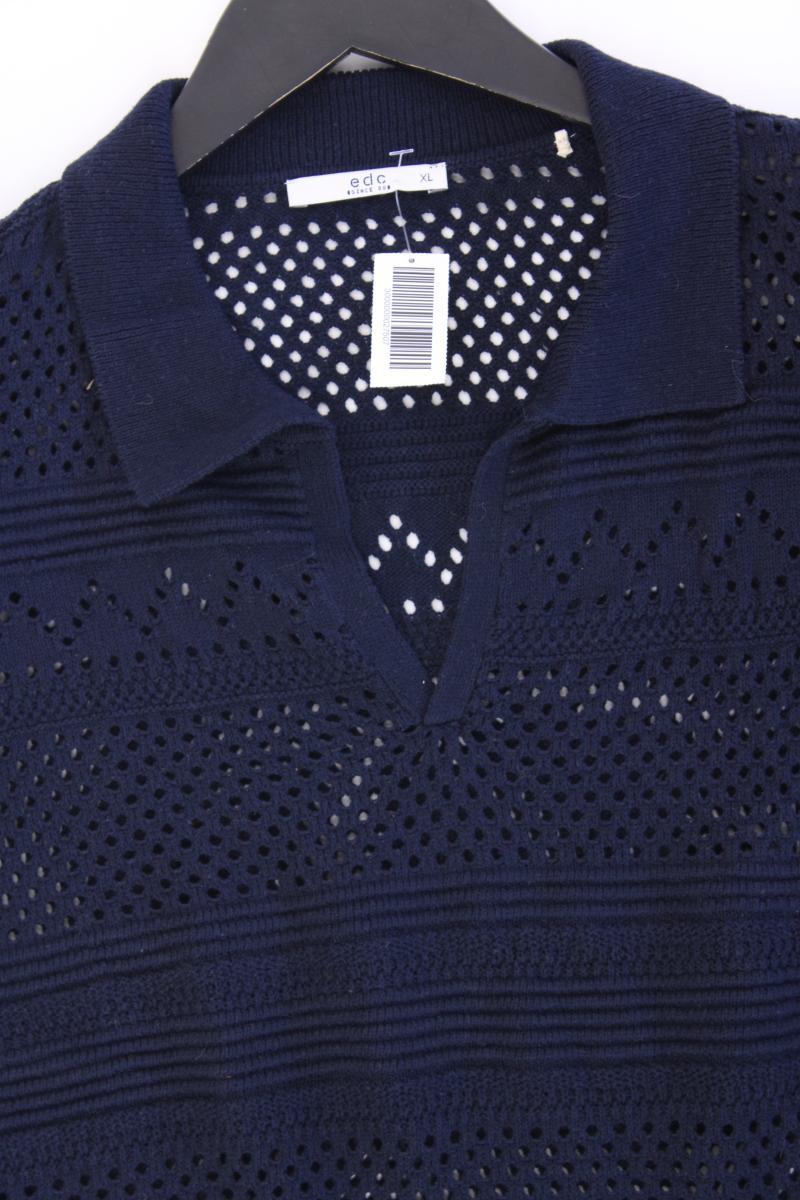 edc by Esprit Poloshirt Gr. XL Kurzarm blau aus Baumwolle