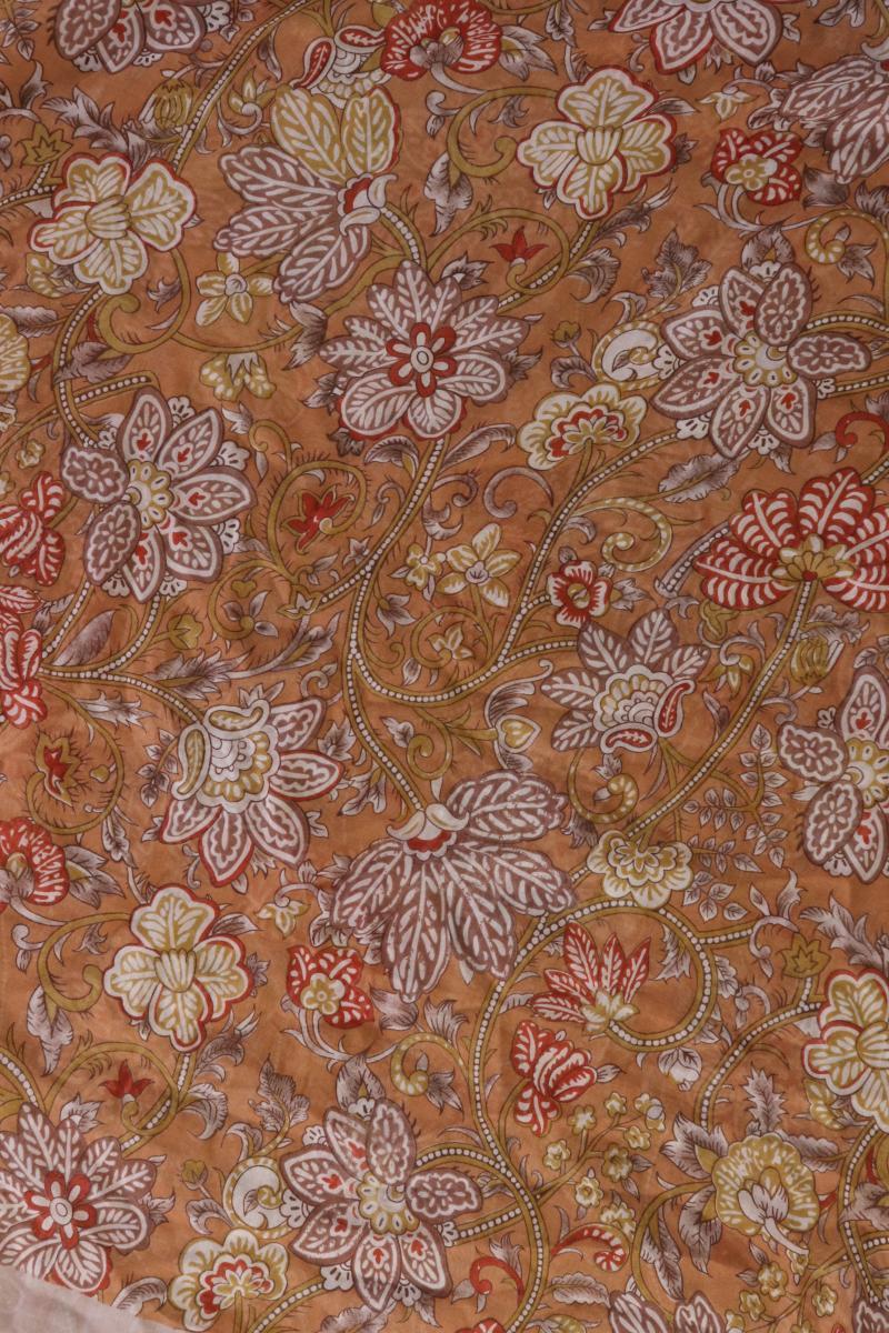 Tuch mit Blumenmuster braun aus Baumwolle