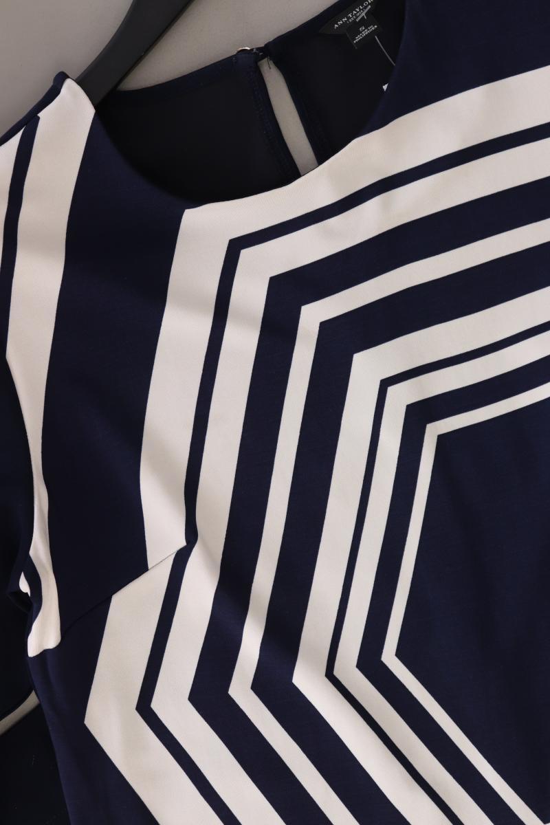 Ann Taylor LOFT Midikleid Gr. S geometrisches Muster neuwertig 3/4 Ärmel blau