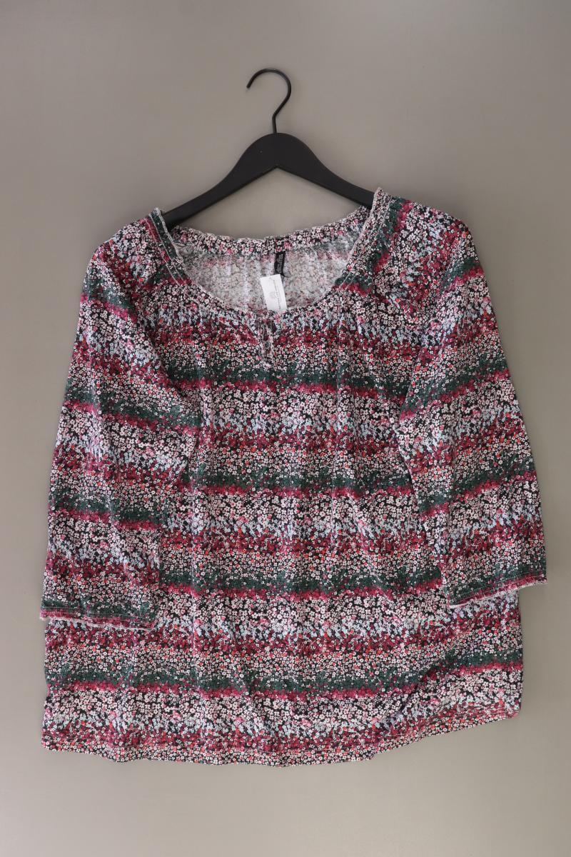 Laura Torelli Shirt Gr. XL mit Blumenmuster 3/4 Ärmel mehrfarbig aus Baumwolle