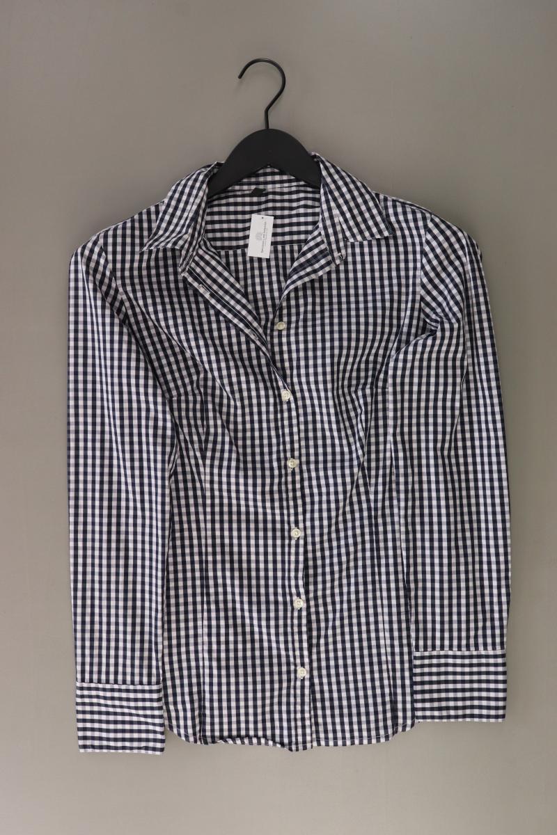 Benetton Langarmbluse Gr. S kariert blau aus Baumwolle