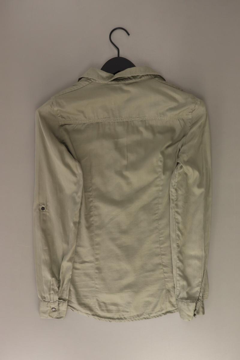 Promod Bluse Gr. 36 Langarm olivgrün aus Baumwolle