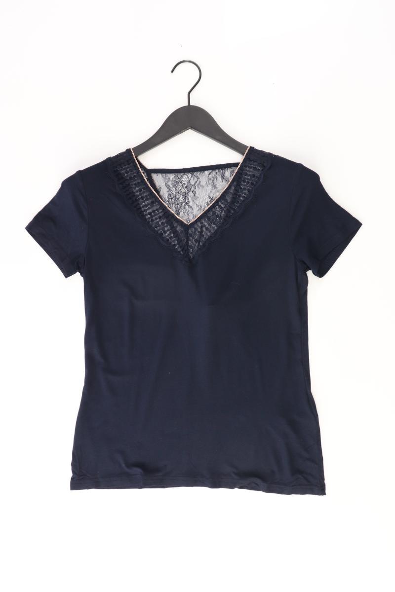 Morgan Shirt mit V-Ausschnitt Gr. M Kurzarm blau aus Viskose