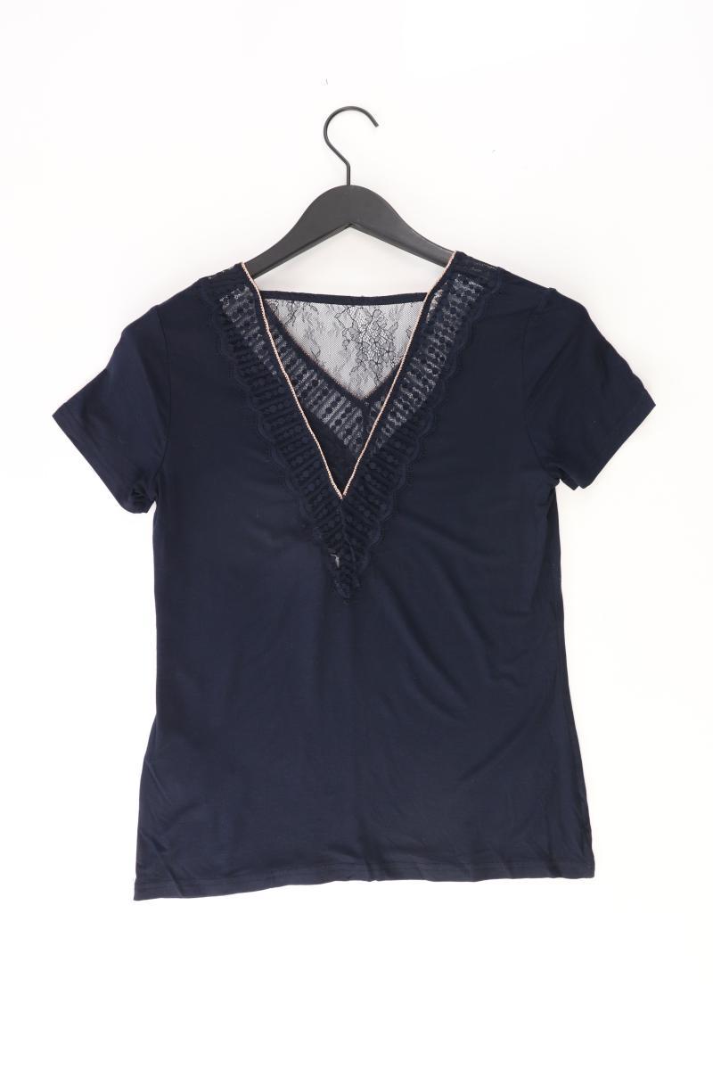 Morgan Shirt mit V-Ausschnitt Gr. M Kurzarm blau aus Viskose