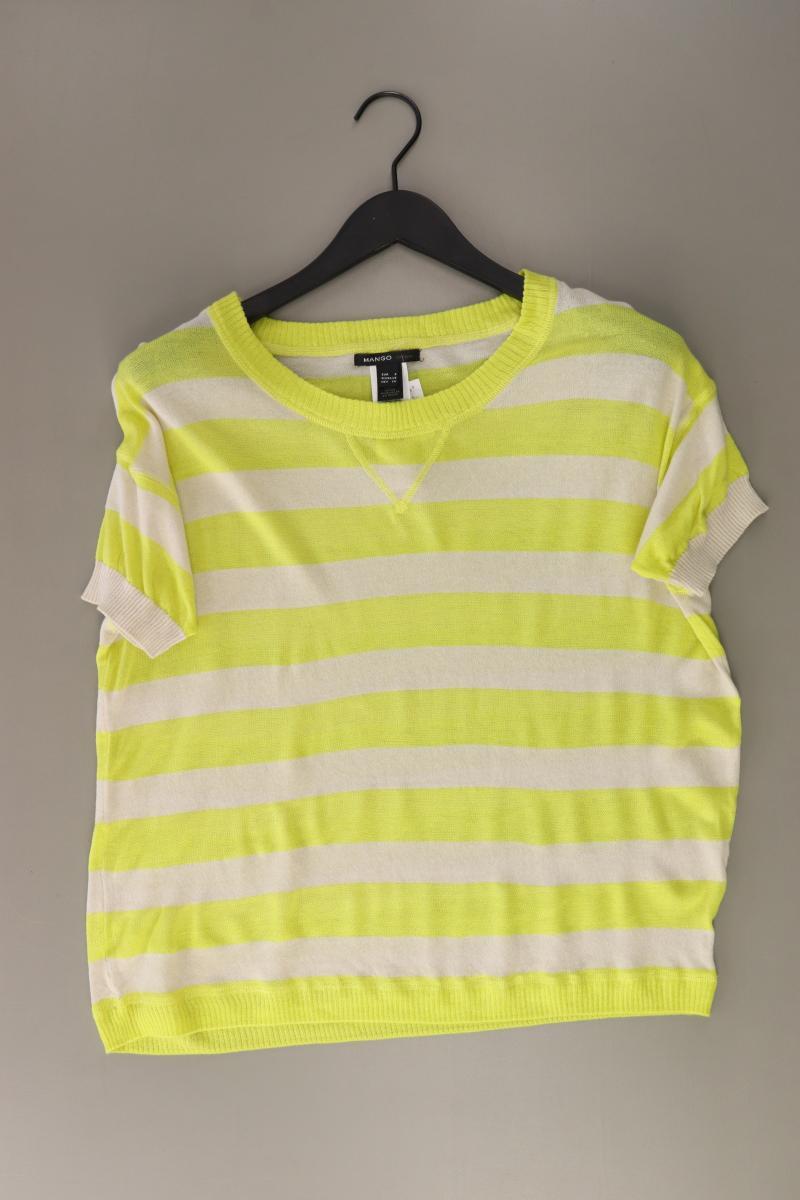 Mango Strickshirt Gr. XS gestreift Kurzarm gelb aus Polyacryl