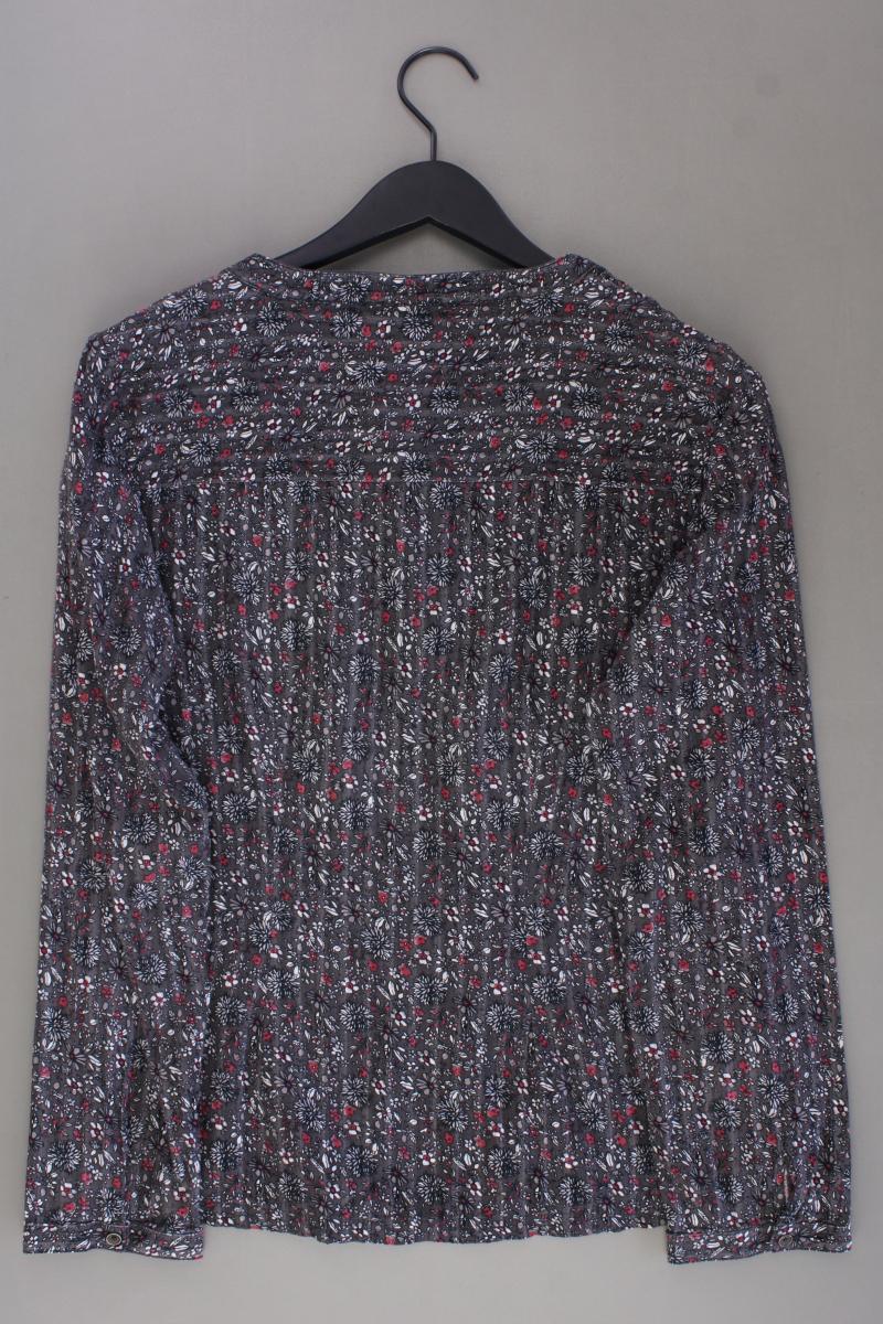 Kenny S. Langarmbluse Gr. 40 mit Blumenmuster grau aus Baumwolle