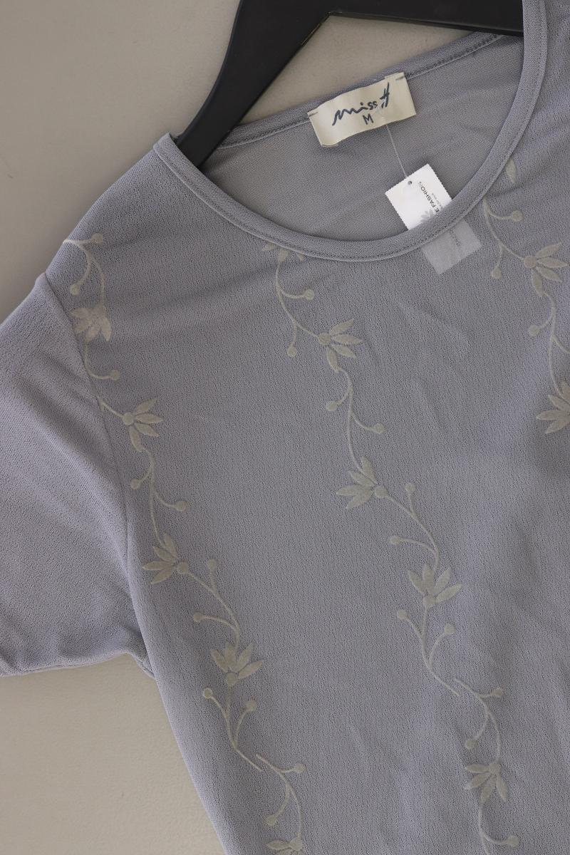 Miss H. Kurzarmbluse Gr. M Vintage grau aus Polyester