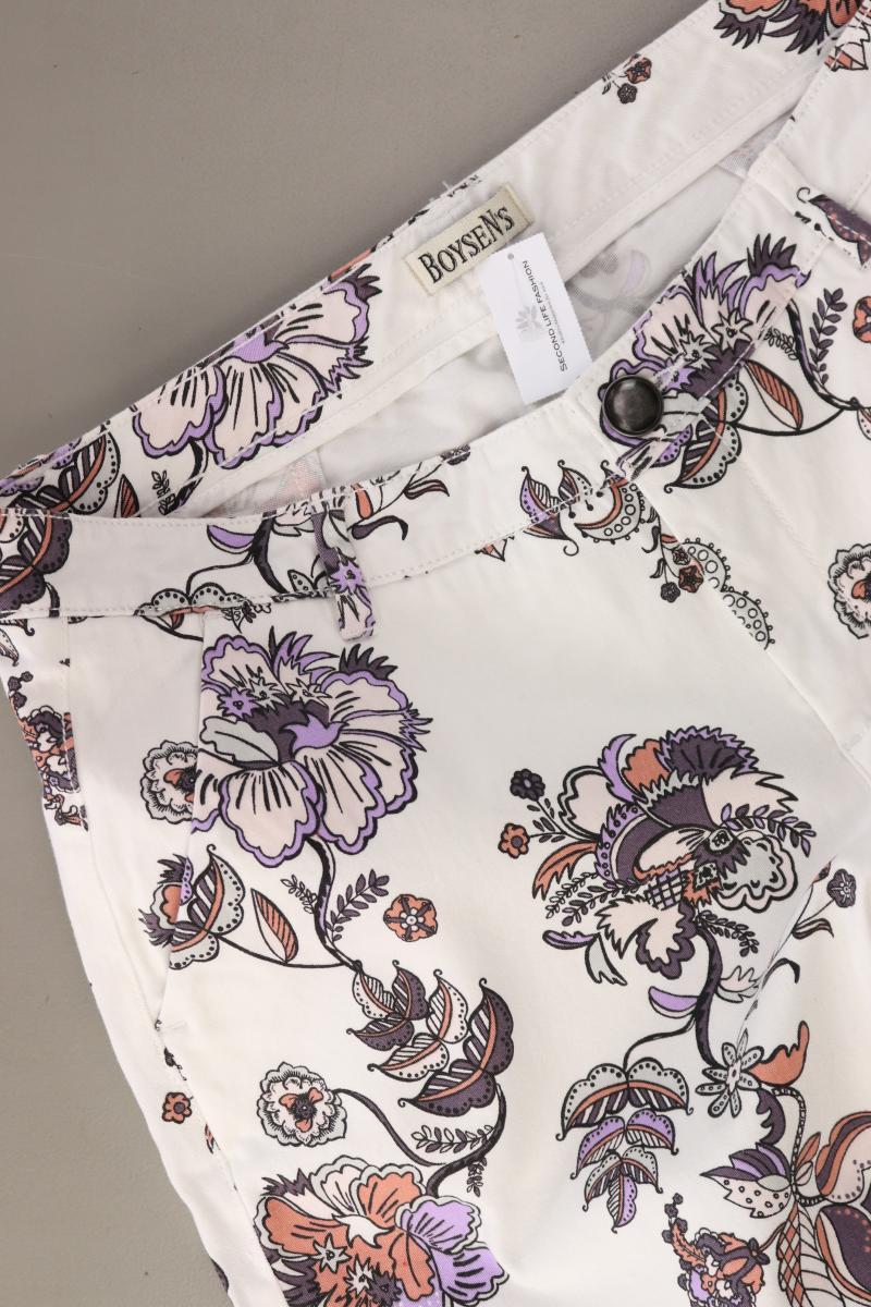 Boysens 7/8 Hose Gr. 40 mit Blumenmuster weiß aus Baumwolle