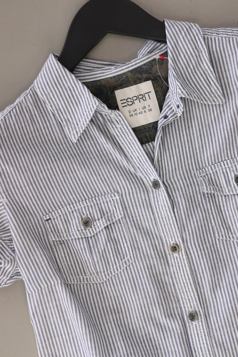 Esprit Kurzarmbluse Gr. 36 gestreift blau aus Baumwolle