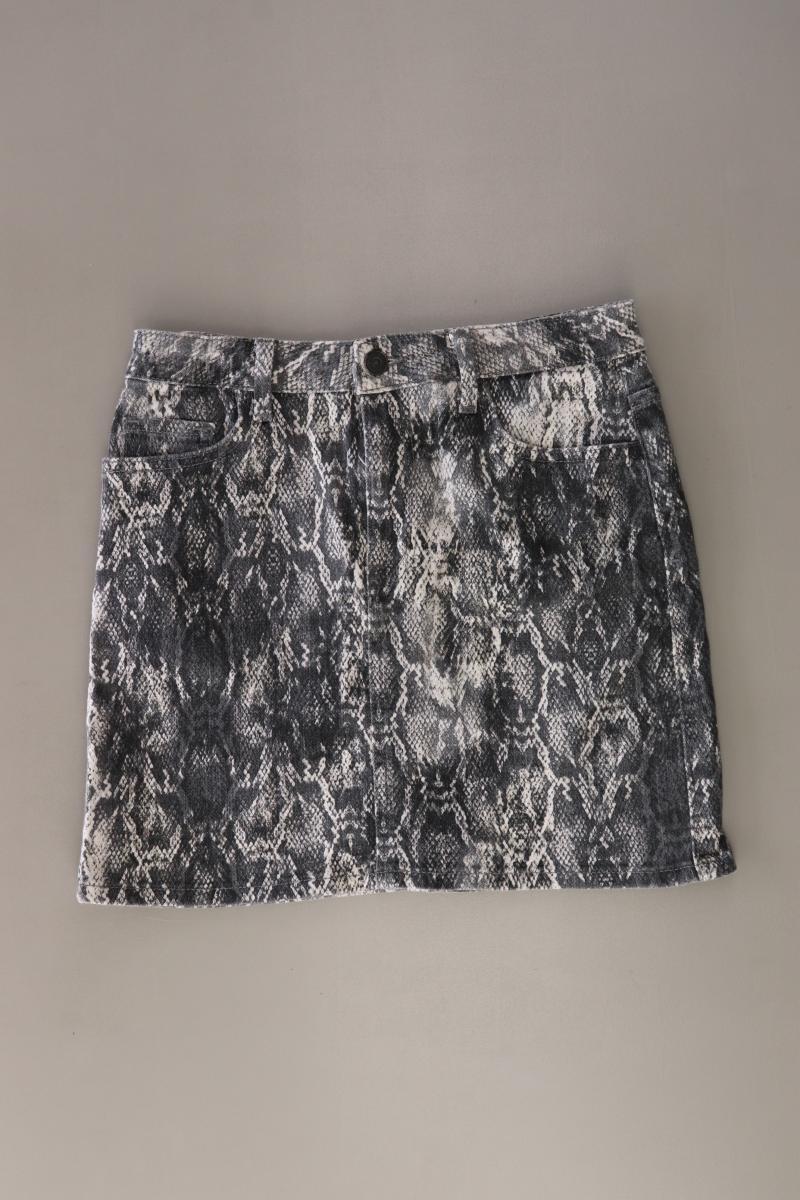 Zara Kurzer Rock Gr. S mit Tierdruck grau aus Baumwolle
