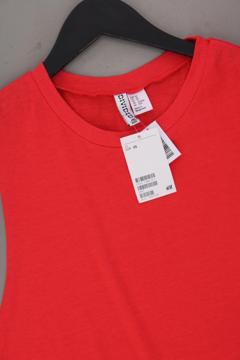 H&M Tanktop für Herren Gr. XS neu mit Etikett rot aus Baumwolle