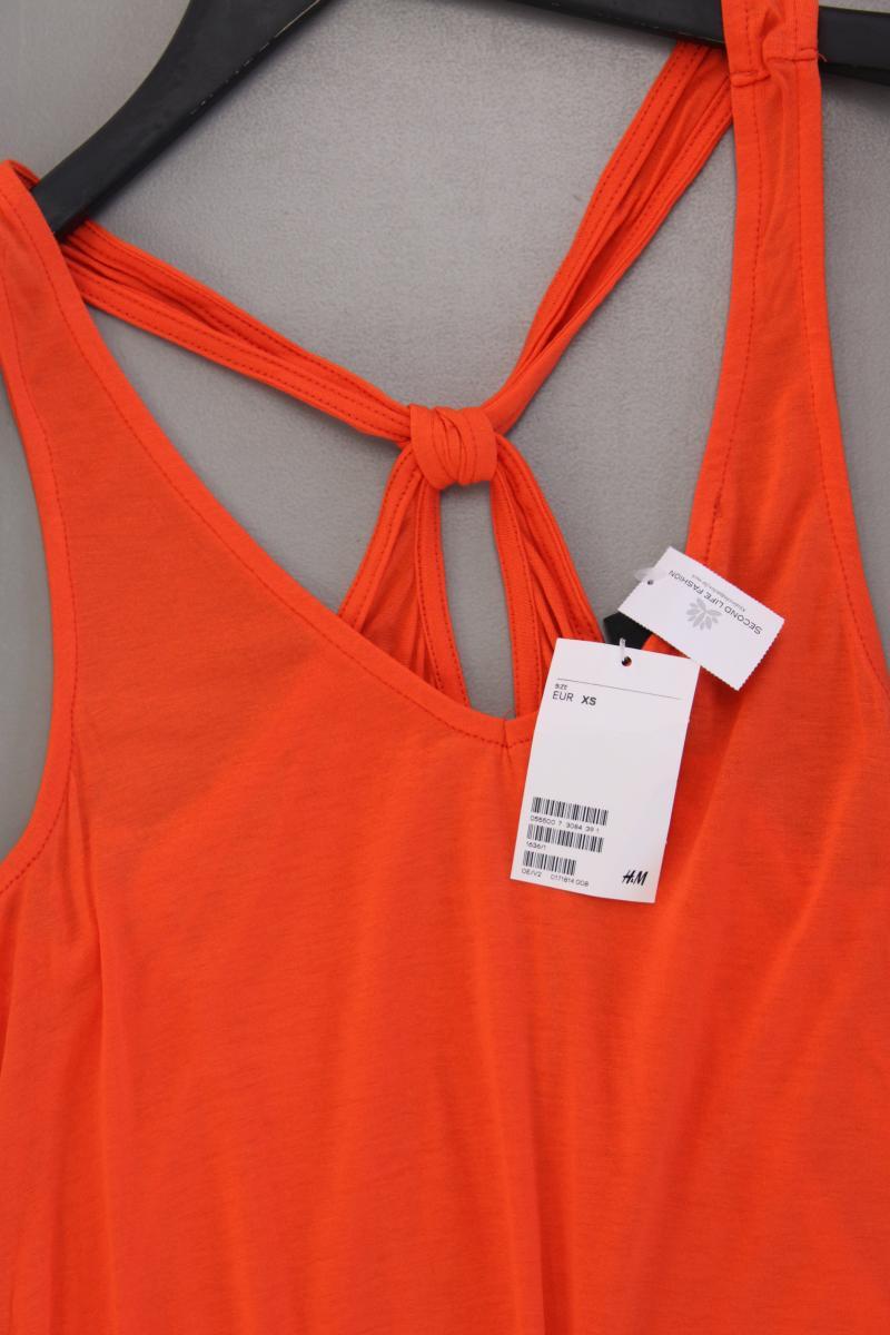 H&M Trägerkleid Gr. XS neu mit Etikett orange aus Viskose