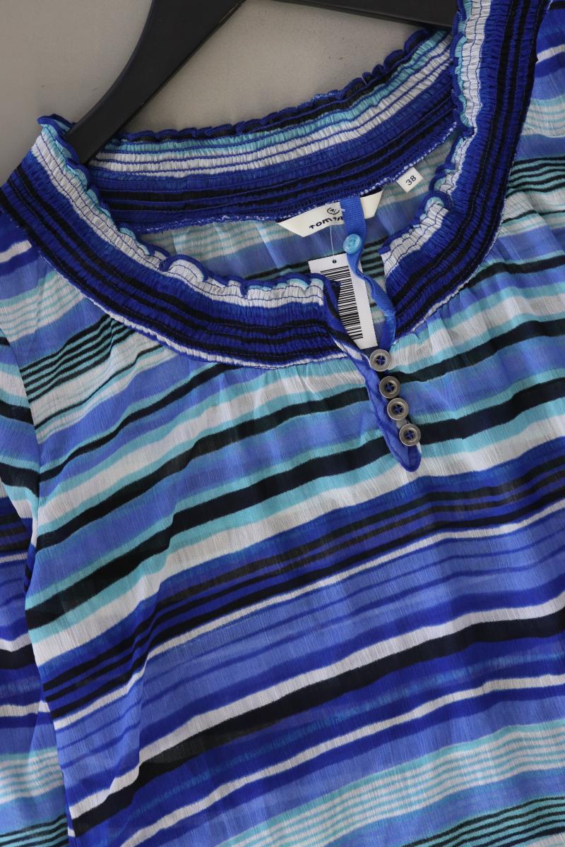 Tom Tailor Classic Bluse Gr. 38 gestreift 3/4 Ärmel blau aus Polyester