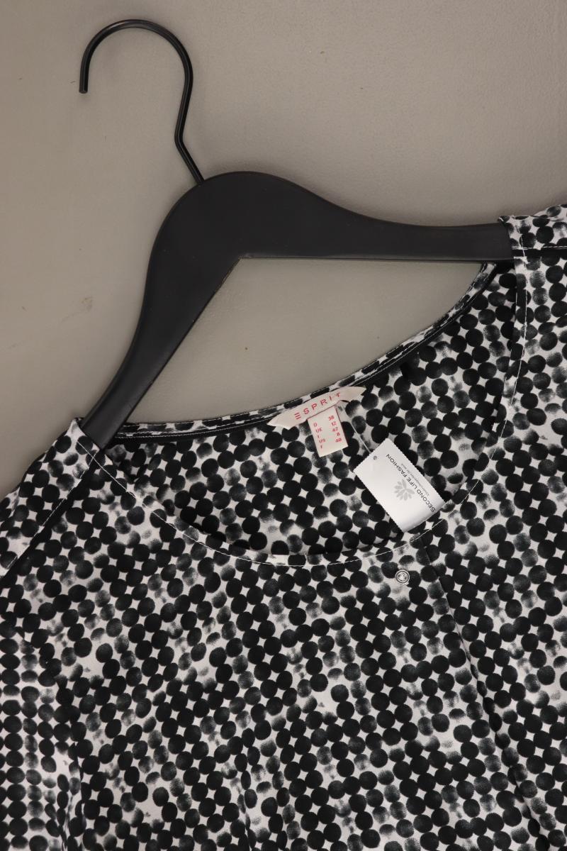 Esprit Langarmbluse Gr. 38 gepunktet schwarz aus Polyester