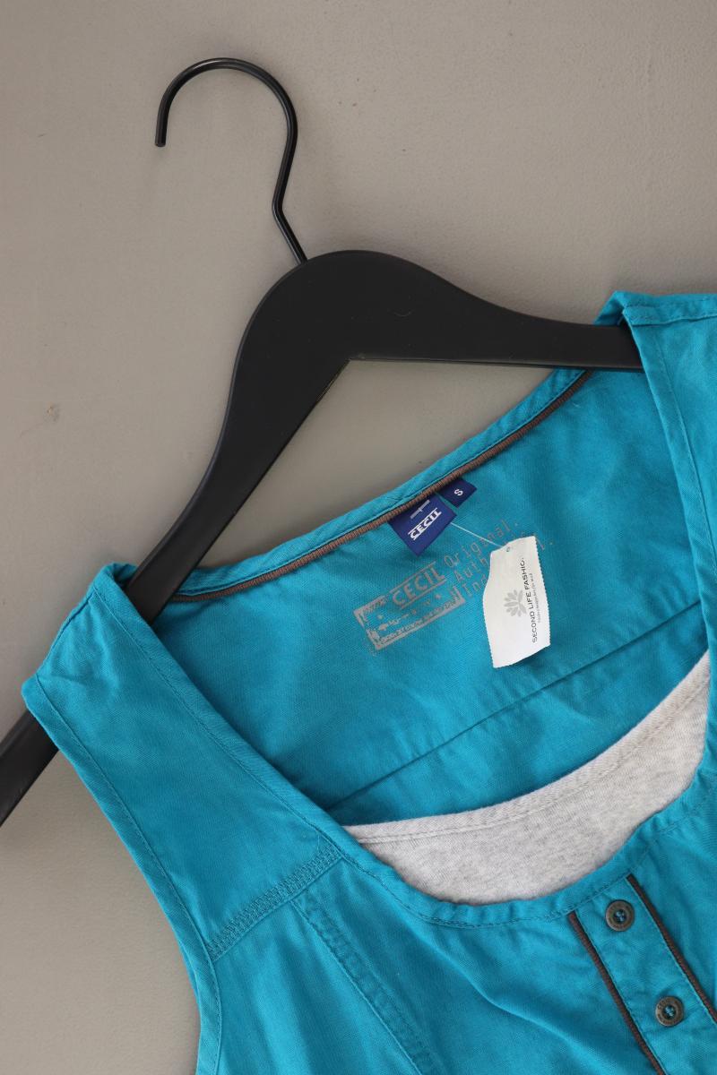 Cecil Ärmellose Bluse Gr. S türkis aus Baumwolle