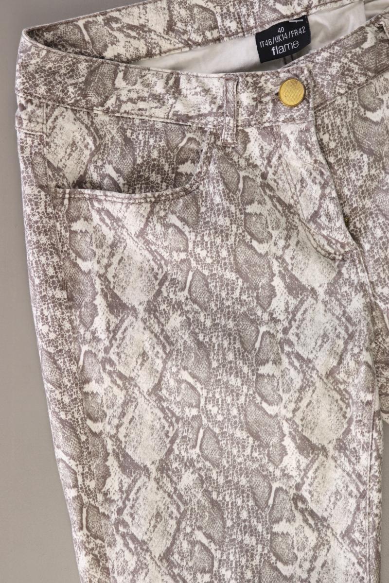 flame Hose Gr. 40 mit Tierdruck creme aus Baumwolle