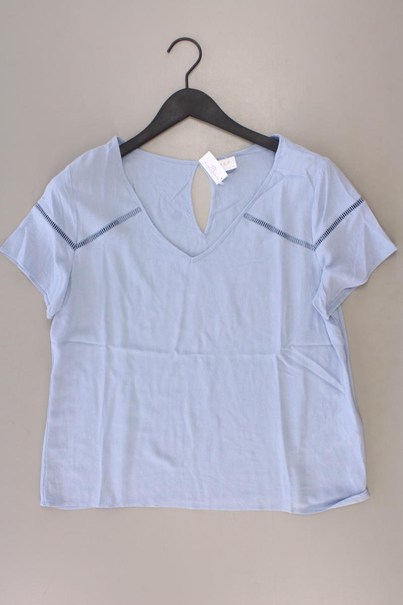Vila Kurzarmbluse Gr. 42 blau aus Polyester