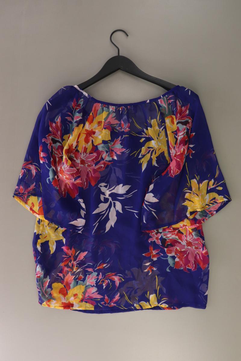 Laura Scott Kurzarmbluse Gr. 40 mit Blumenmuster blau aus Polyester