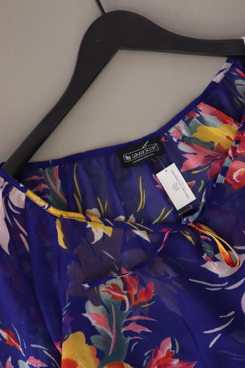Laura Scott Kurzarmbluse Gr. 40 mit Blumenmuster blau aus Polyester