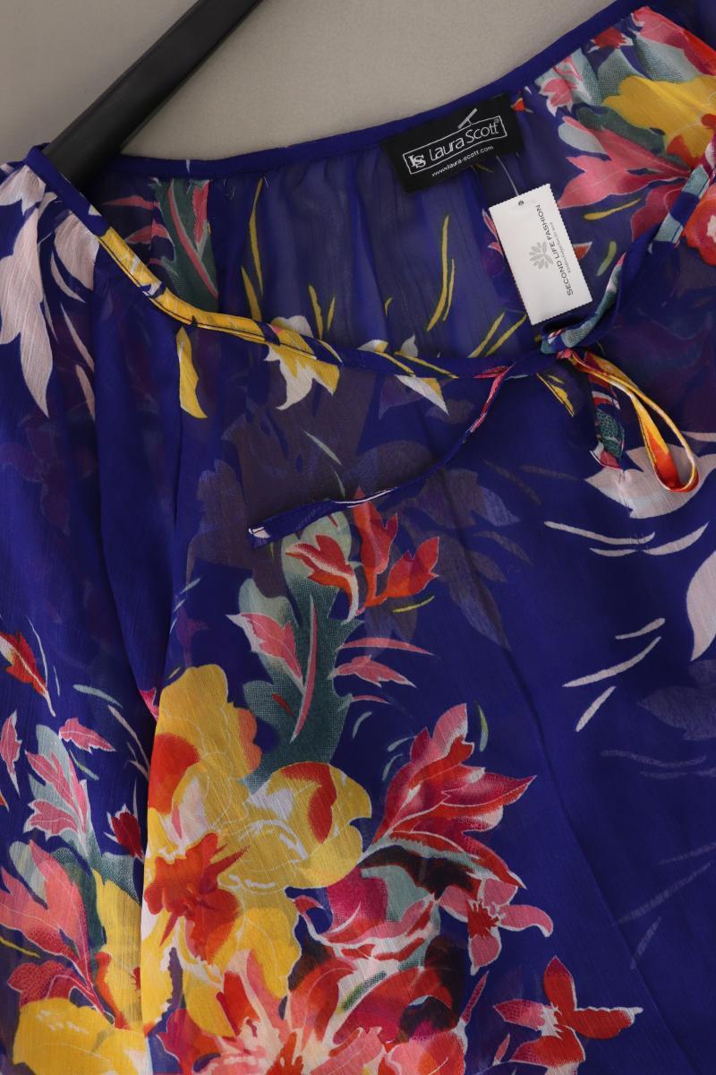 Laura Scott Kurzarmbluse Gr. 40 mit Blumenmuster blau aus Polyester