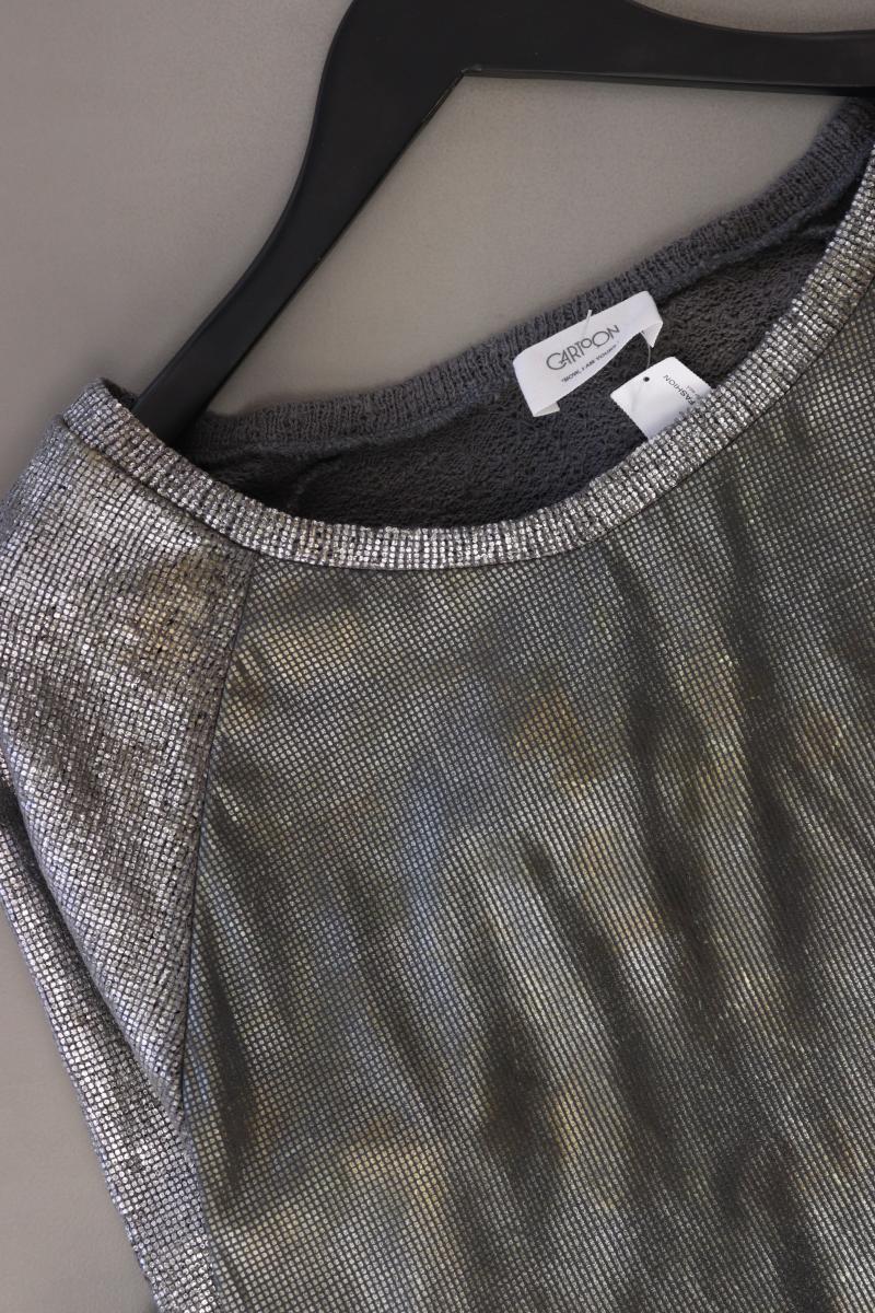 Cartoon Feinstrickpullover Gr. 38 silber aus Baumwolle