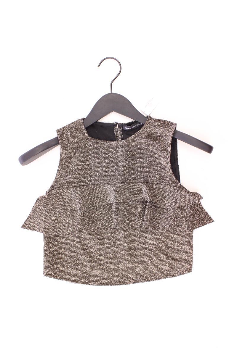 Bershka Crop Top Glitzer Gr. S gold