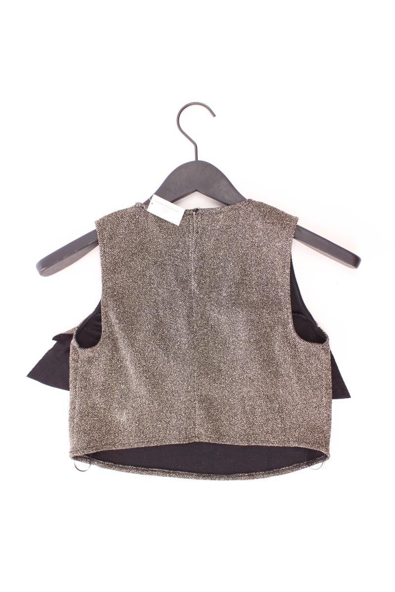 Bershka Crop Top Glitzer Gr. S gold