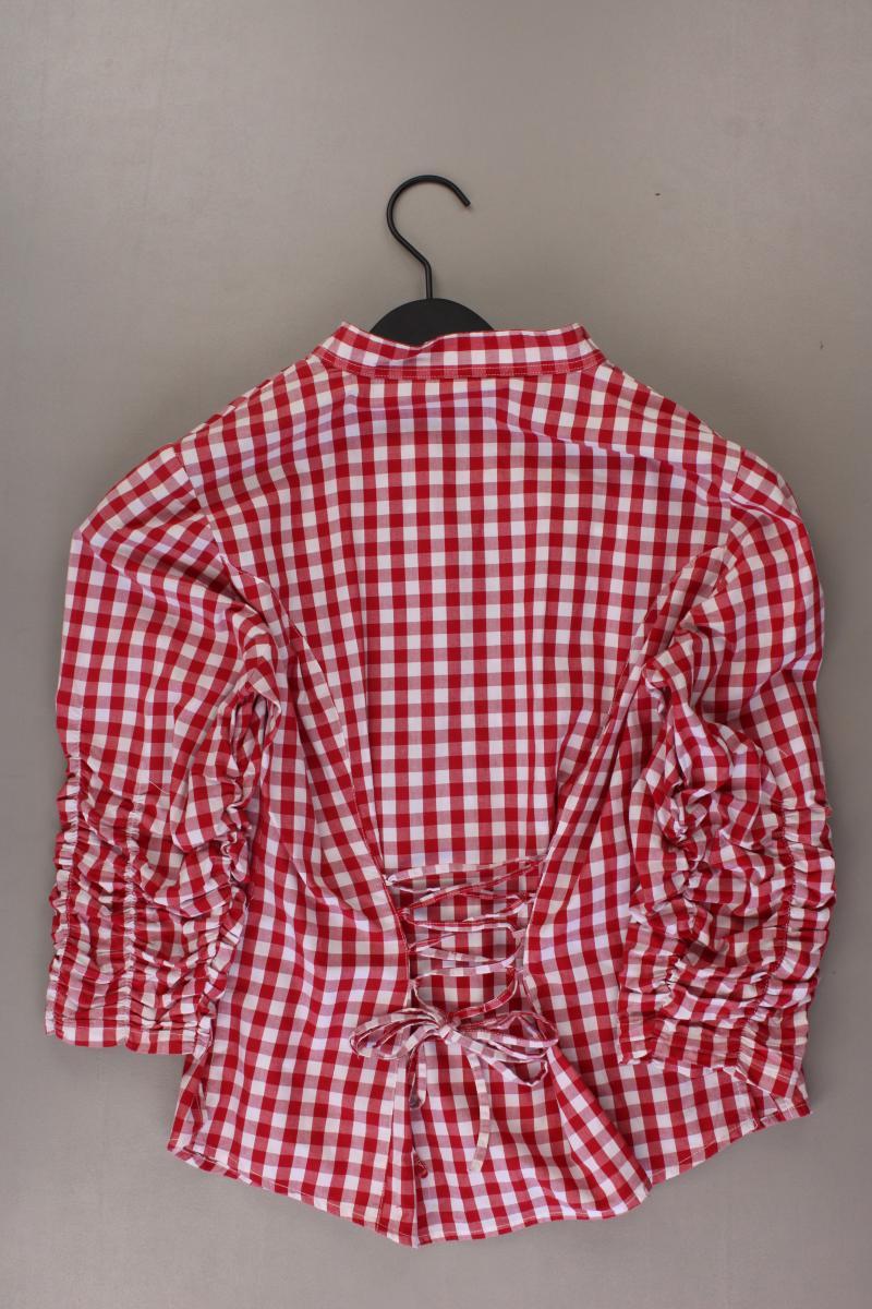 Trachtenbluse Gr. 40 kariert 3/4 Ärmel rot
