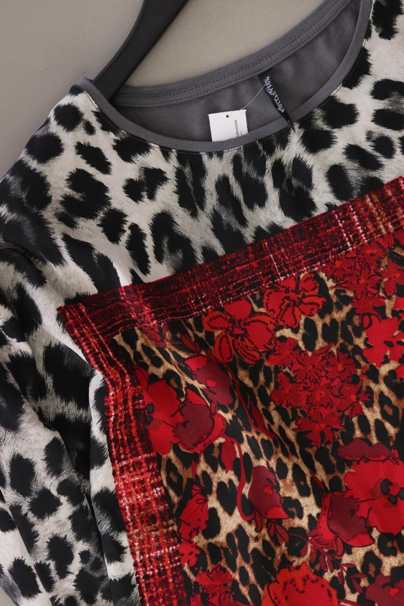 Laura Torelli Bluse Gr. L mit Tierdruck 3/4 Ärmel grau aus Polyester