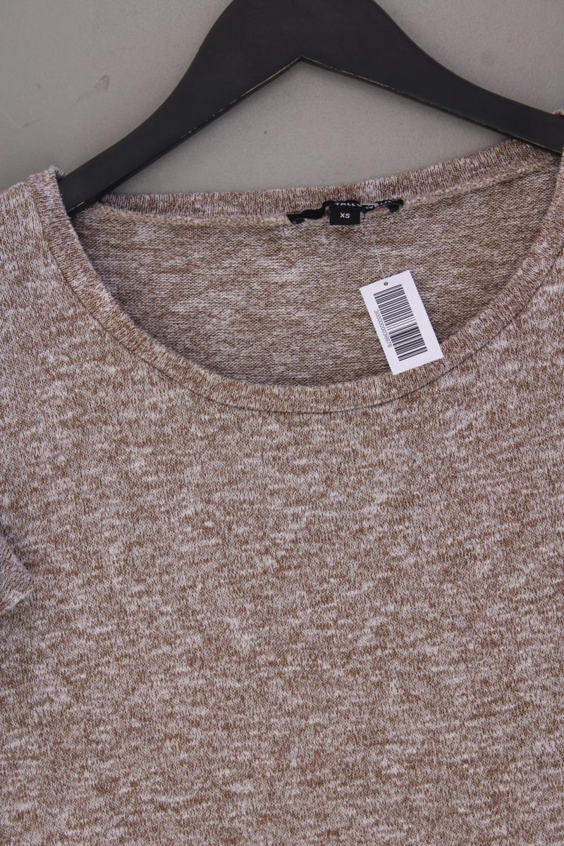 Tally Weijl Strickshirt Gr. XS Kurzarm braun aus Polyester